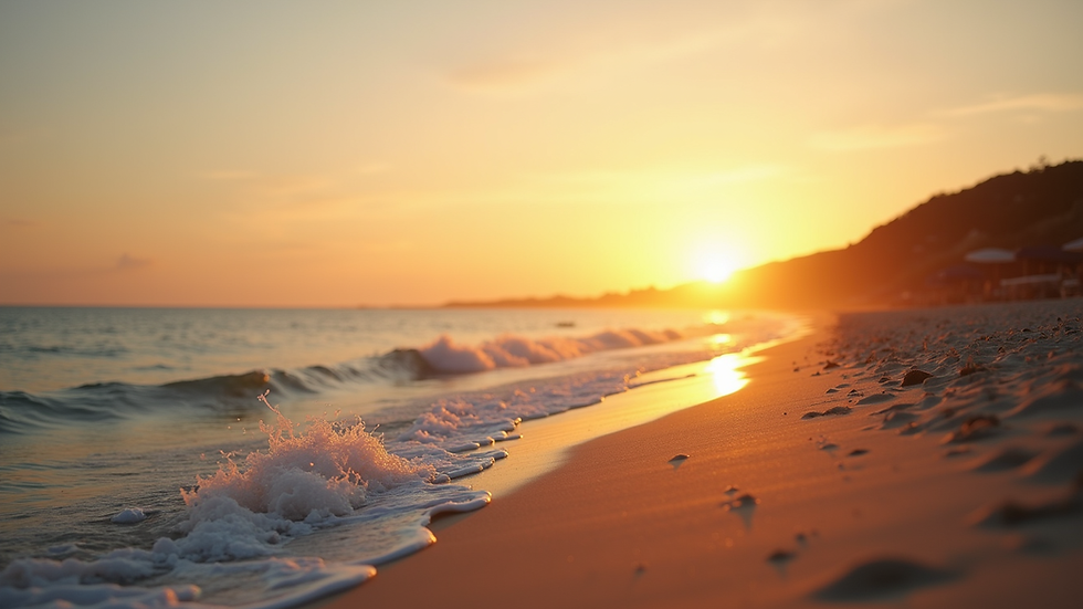 Spiaggia tranquilla di Boa Vista al tramonto senza folla
