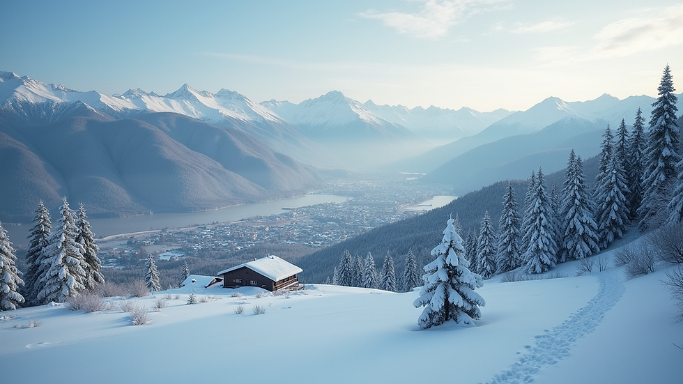 Vista dall'alto di un tetto con copertura metallica in una zona nevosa del Piemonte