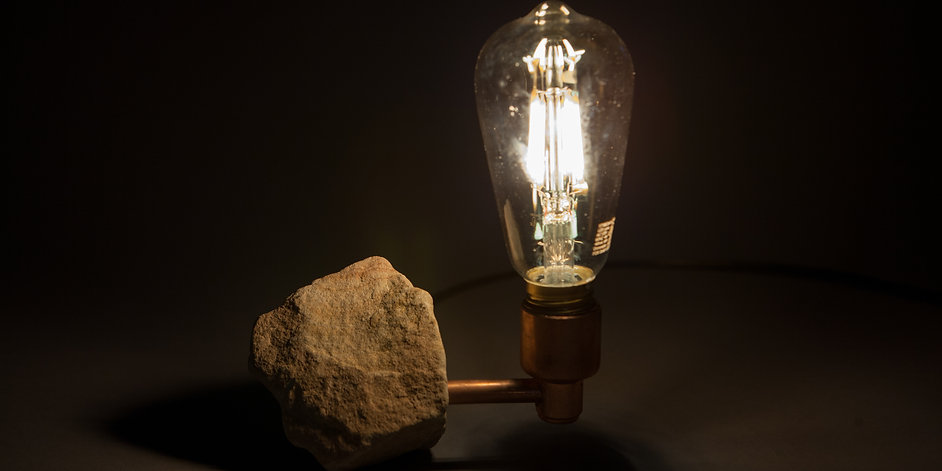 sandstone and copper desk lamp