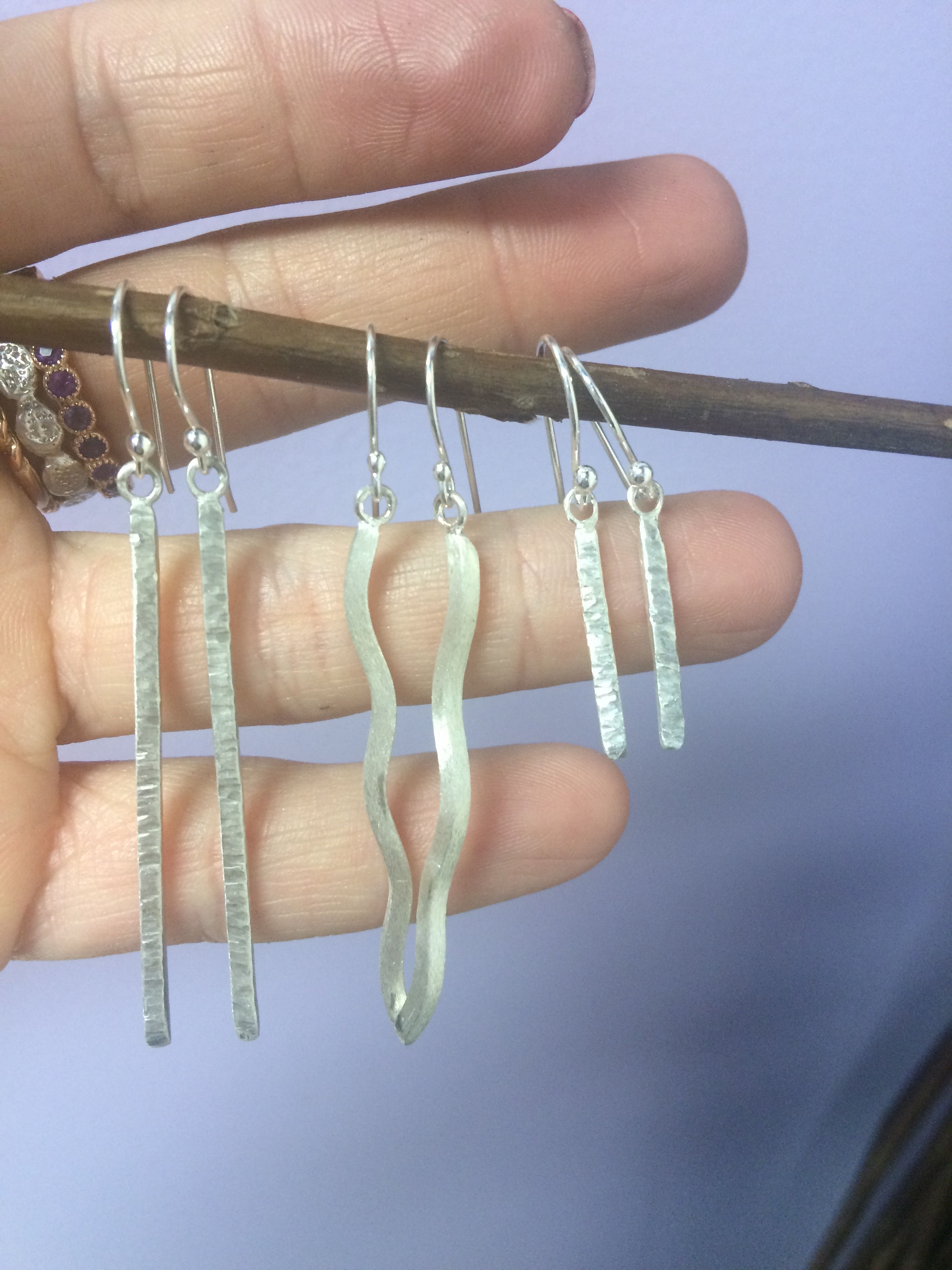 Sterling Silver Wavy Truth Earrings