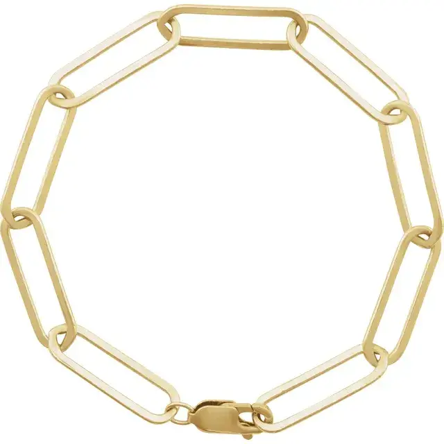 14K Yellow 6.2 mm Paperclip Bracelet