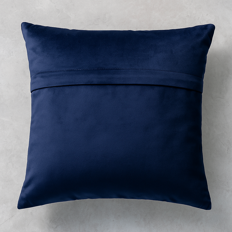Thumbnail: Orbit Luxe – Navy Velvet Cushion Cover with Golden Embellished Circles