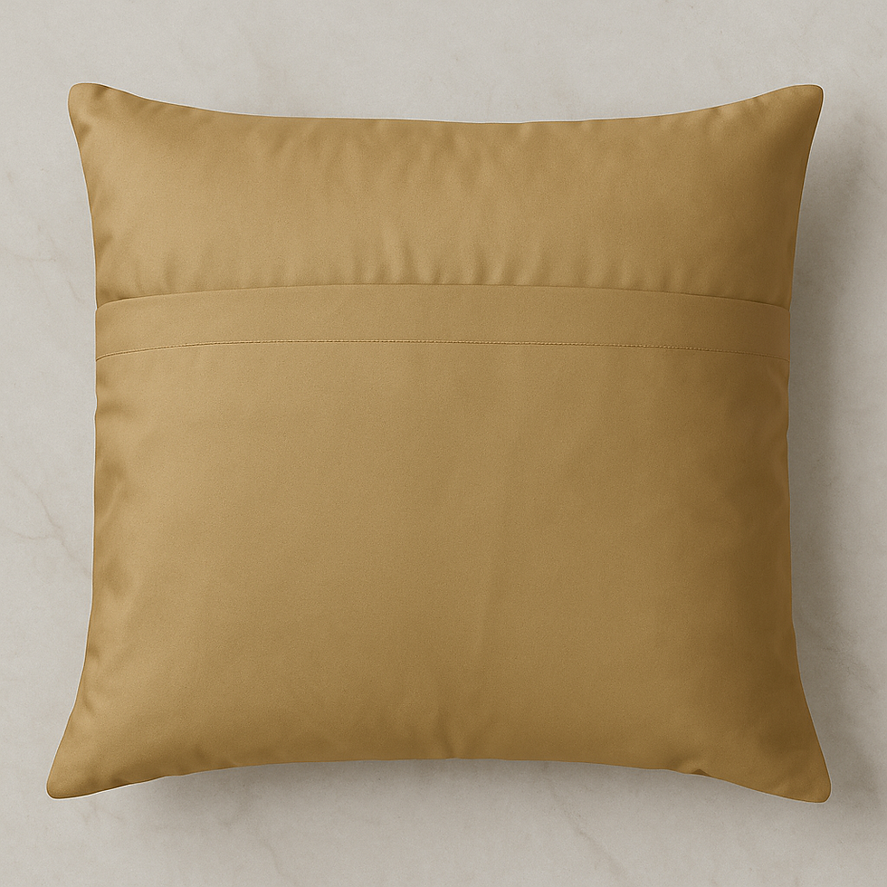 Thumbnail: Pearl Leaf – Mustard Velvet Cushion Cover with Embroidery & Pearls
