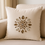 Thumbnail: Off-White Satin Cushion Cover with Crystal & Champagne Stone Medallion – 16x16