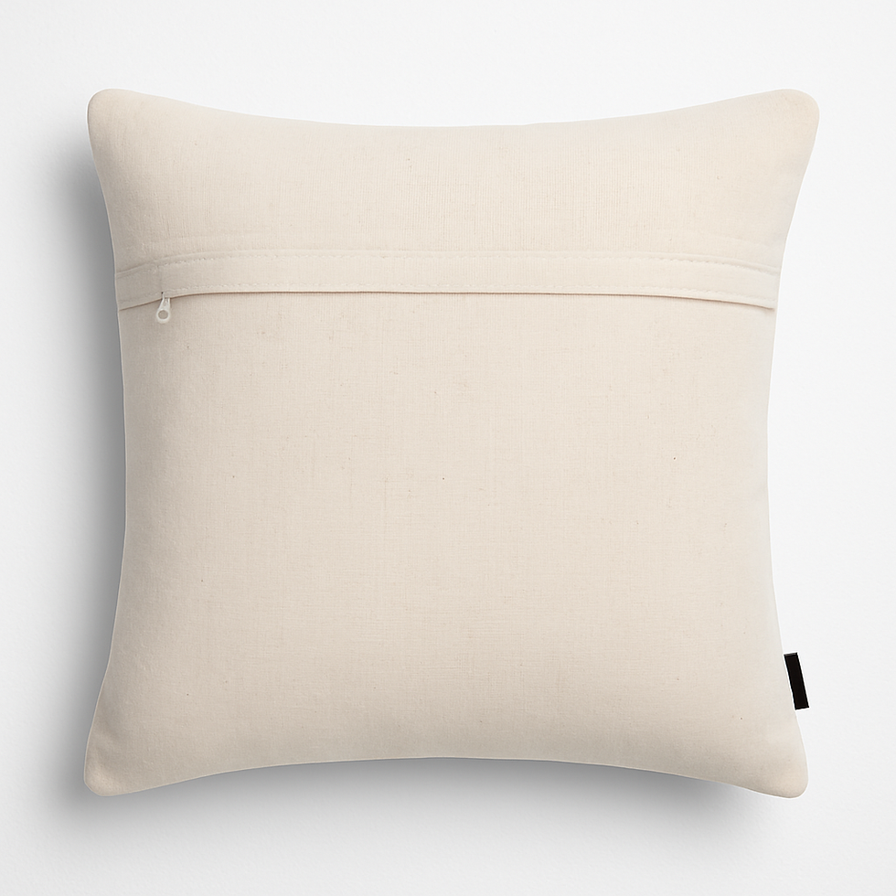 Thumbnail: 16"x16" Beige Textured Floral Embroidered Cushion Cover