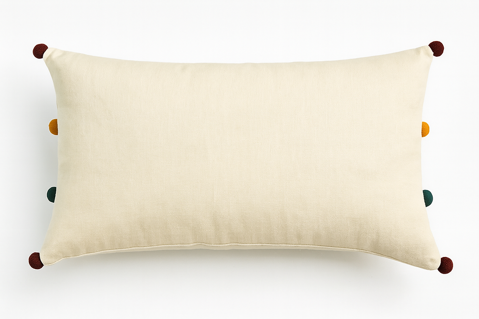 Thumbnail: 12"x18" Embroidered Cotton Cushion Cover – Colorful Birds on Branch Design