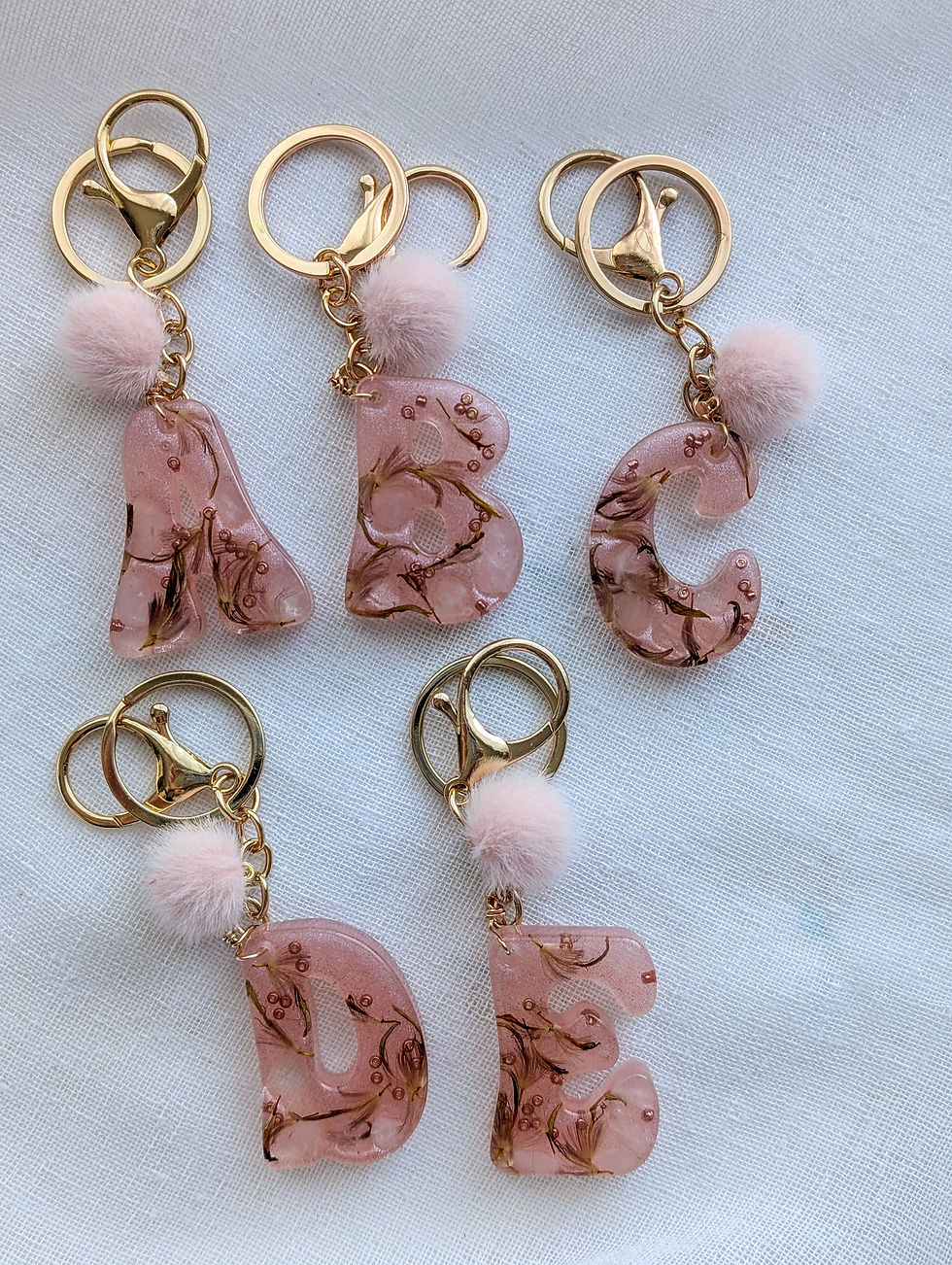 Thumbnail: ABC keyrings ~ Rose Gold & Gerbera