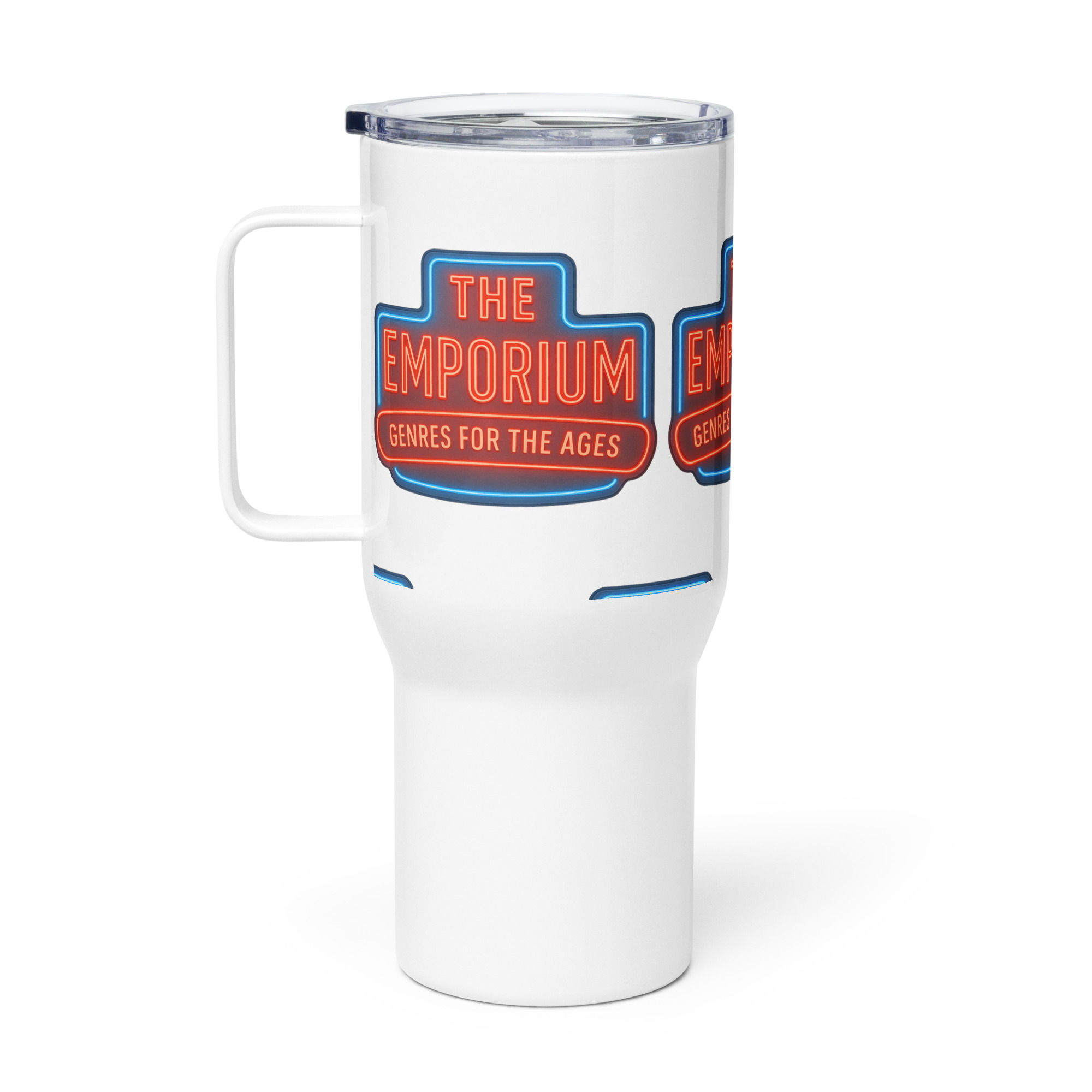 Travel mug with a handle