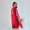 Thumbnail: Gulaab Hand Block Printed Linen Kurta Set - Red