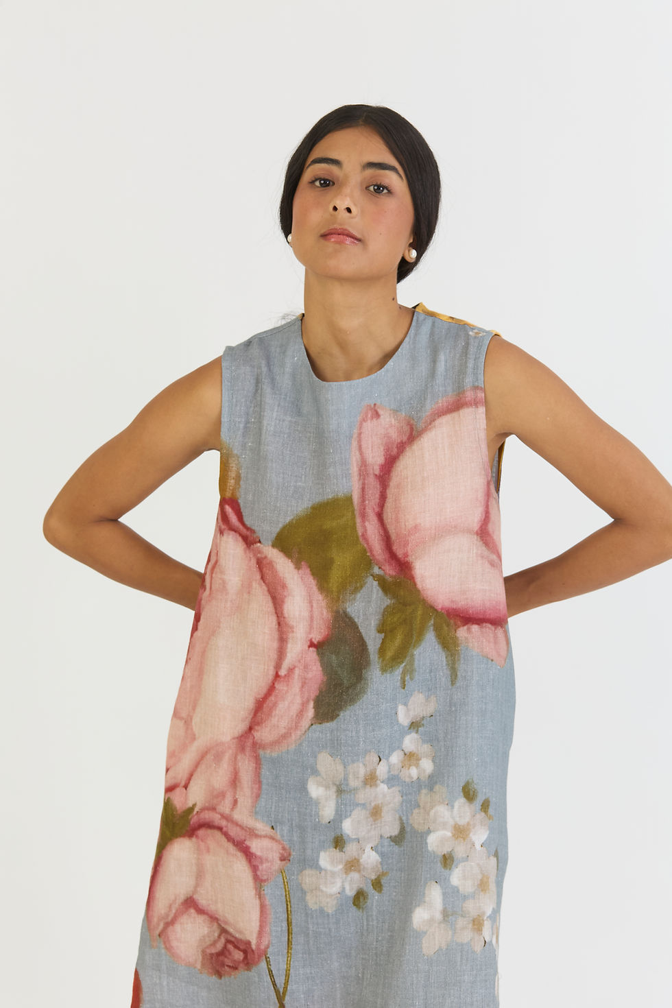Thumbnail: Indigo Rose Linen Kurta Set