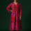 Thumbnail: Deep pink Rose mulberry silk v-neck yoke cord set kurta