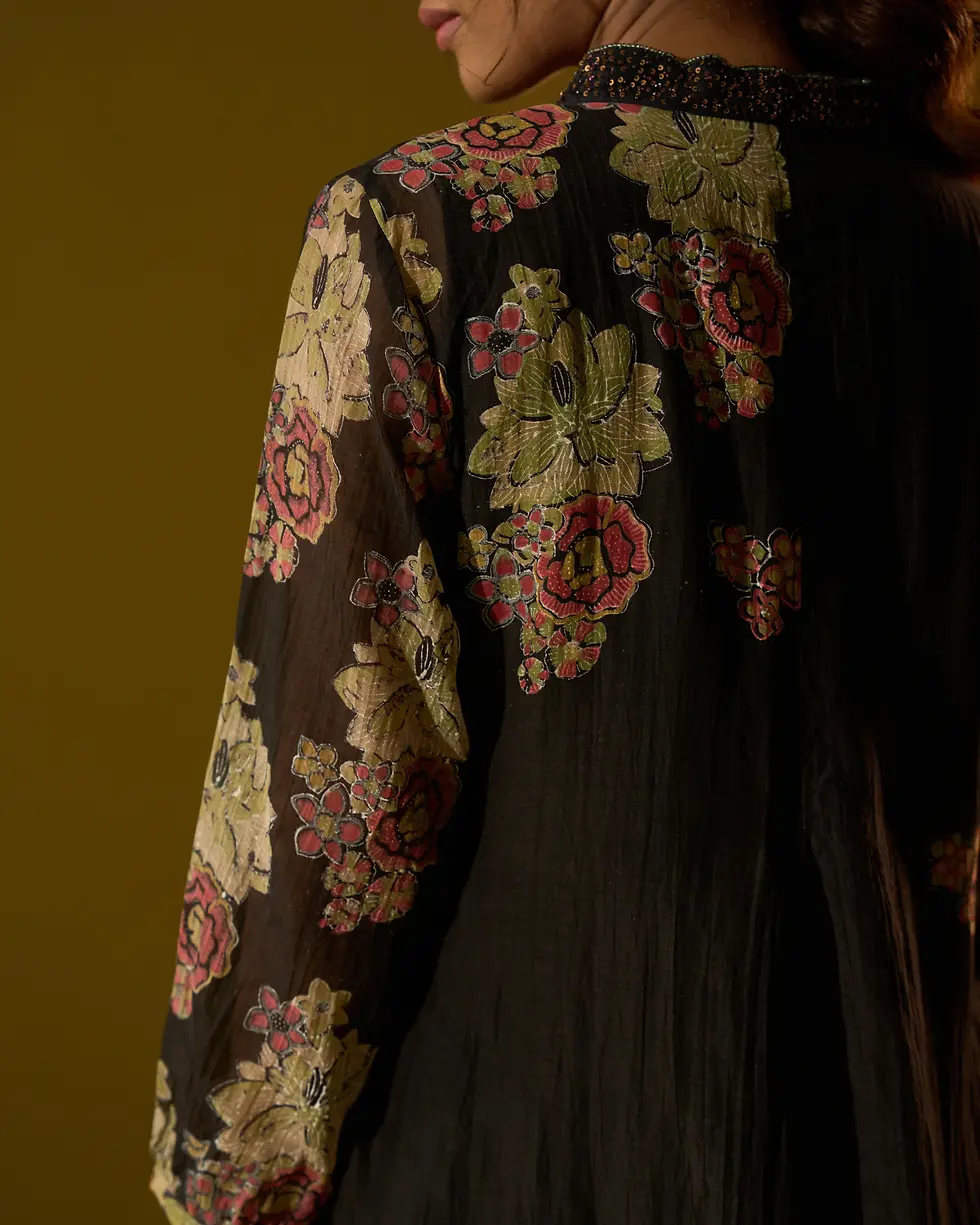 Thumbnail: Hand block printed Co-ord set - Black