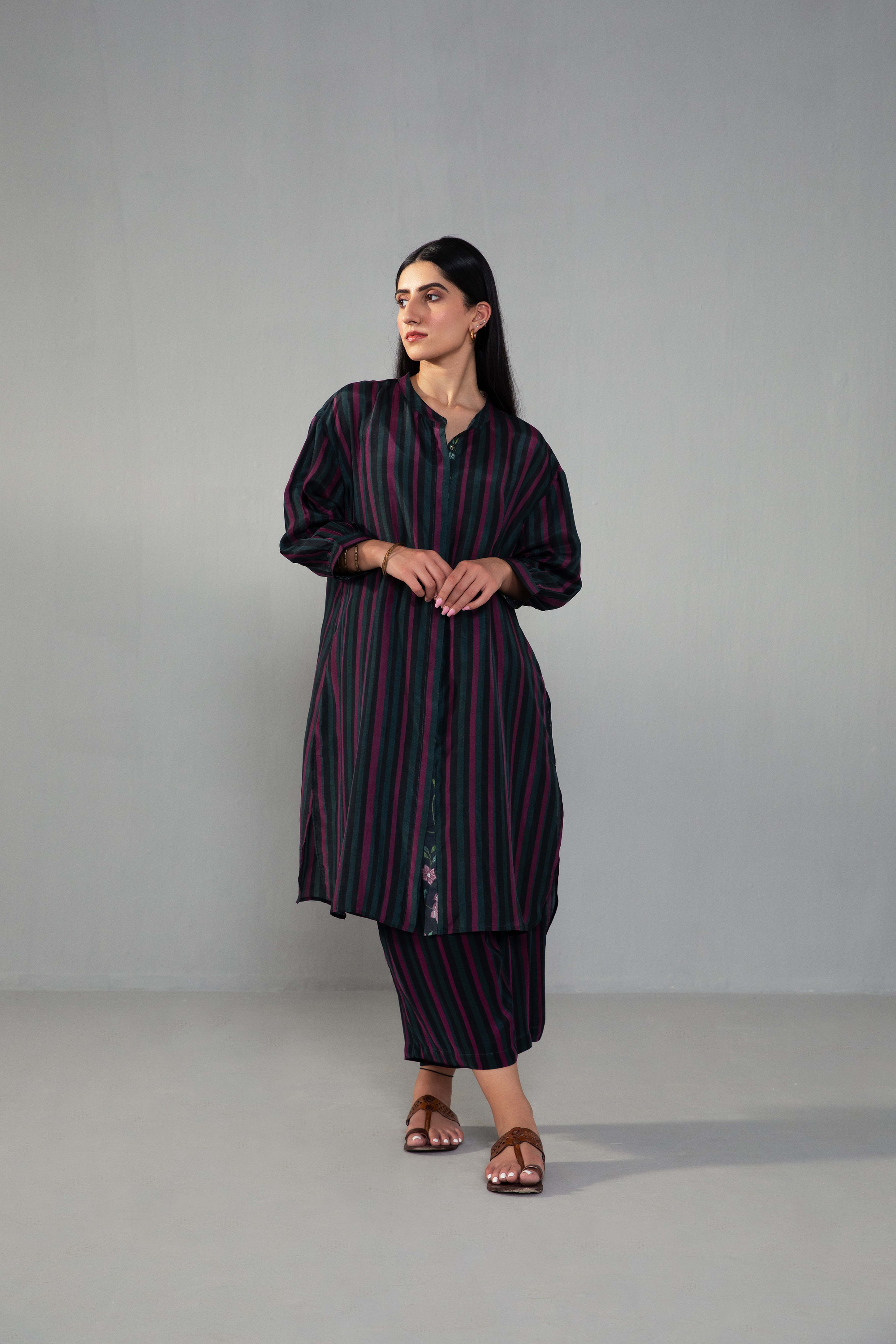 Rambha Multi Stripes Set Blue