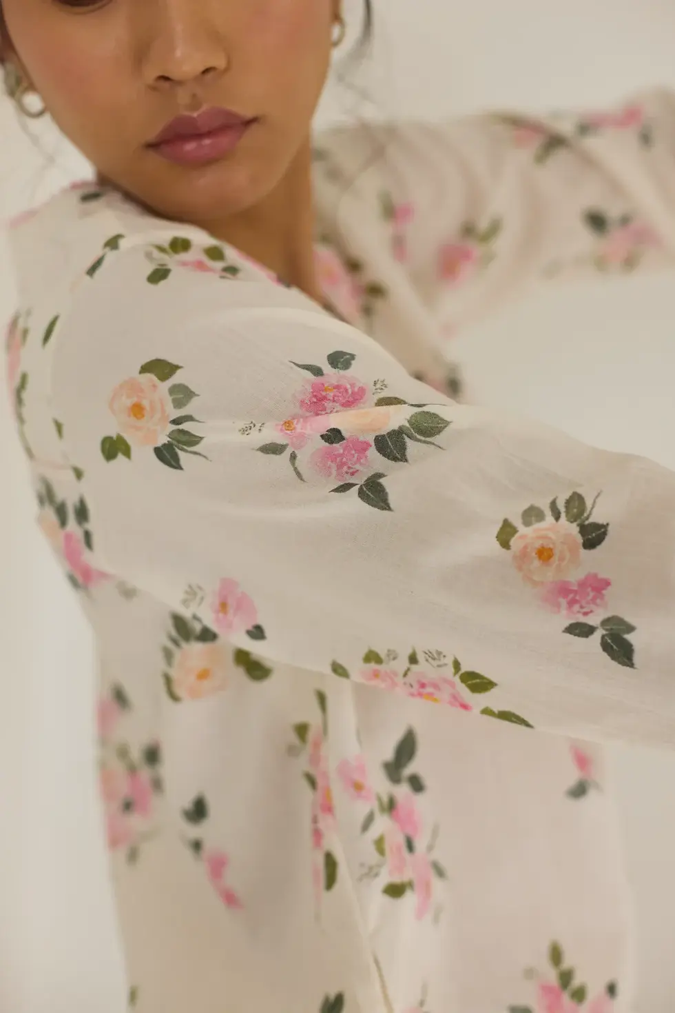 Thumbnail: Desi Gulaab Short Kurta Set - V neck