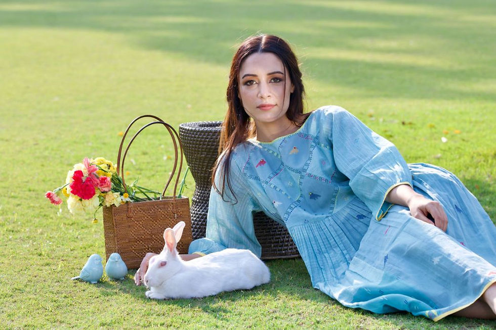 Thumbnail: Teal Bird Box Dress/Kurta