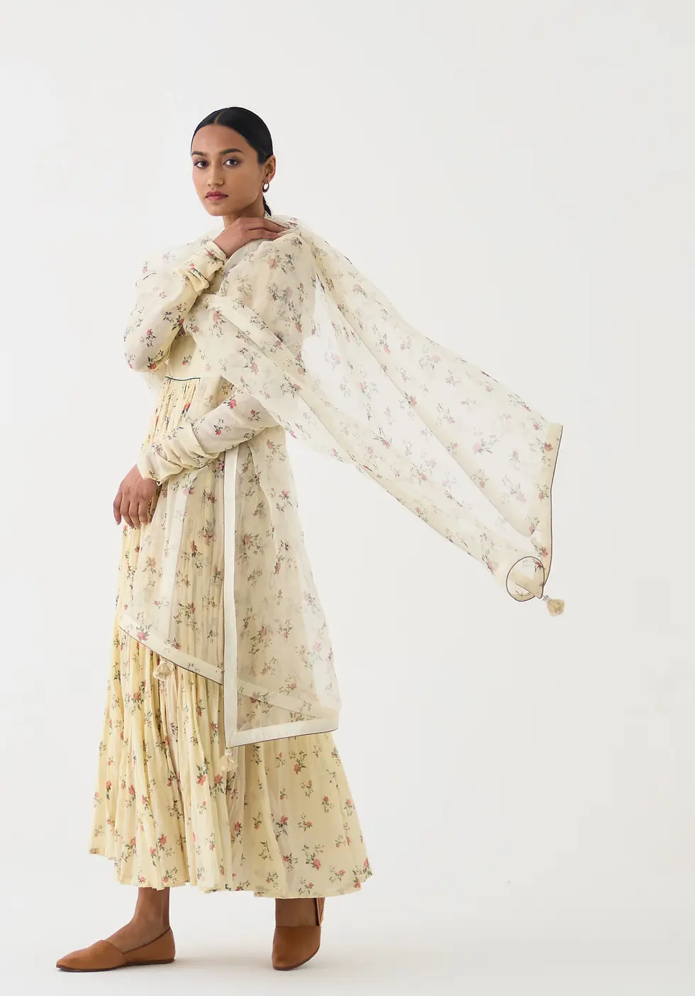 Thumbnail: Chintz Ghoomar Anarkali - Ivory