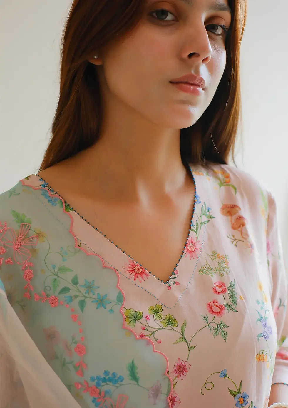 Thumbnail: Forest Breeze Pink Kurta Set