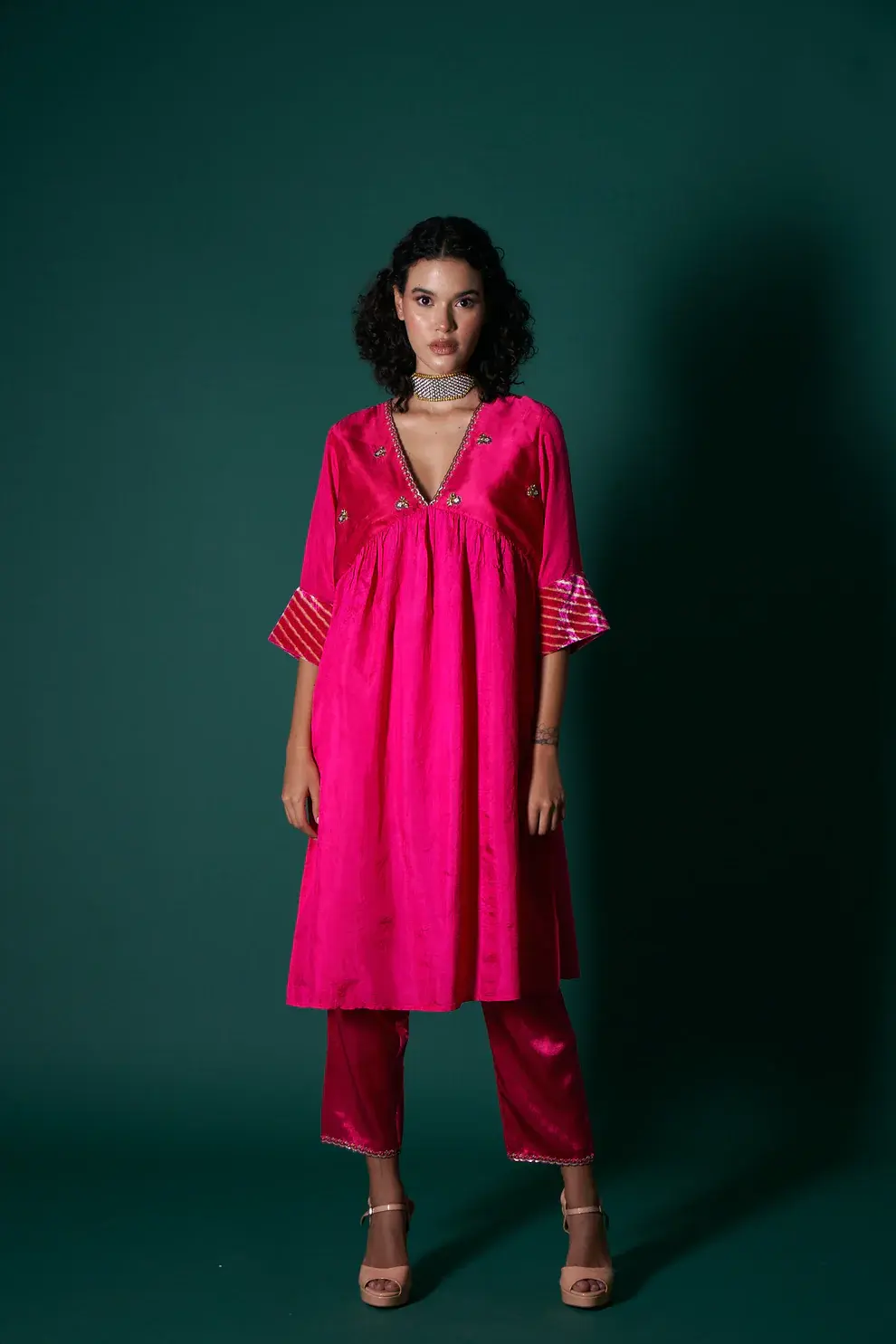 Jess pink kurta set
