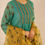 Thumbnail: Surmayee Aqua Hand Block Printed Pintuck Chanderi Kurta Set