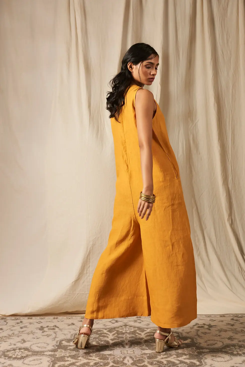 Thumbnail: Jaisalmer Linen Flared Jumpsuit