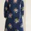 Thumbnail: Deep Blue Floral Bunch Short Kurta Set - V neck