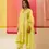 Thumbnail: Mehraab Lemon Yellow Dori Sequins & Beads Embroidered Kurta Set