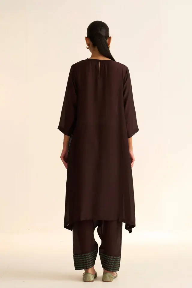 Thumbnail: Gia Pocket Style Wine Kurta Set