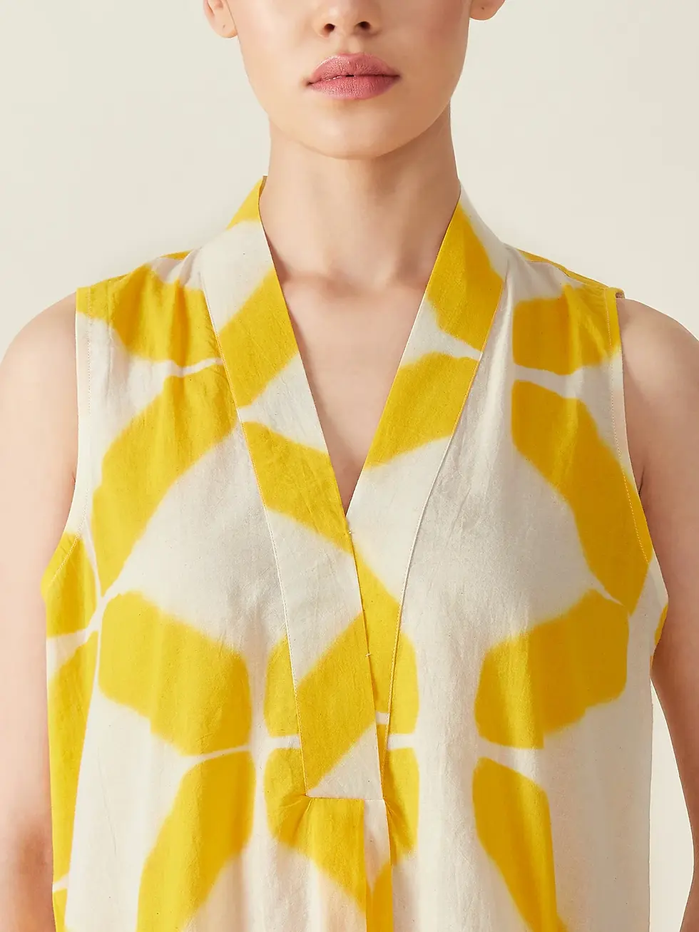 Thumbnail: Geometric A line Dress - Yellow