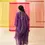 Thumbnail: Mehraab Purple Hand Block Printed Chanderi Dabka Work Kurta Set