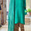 Thumbnail: Mulberry Silk Embroidered Cuff Kurta Set- Green