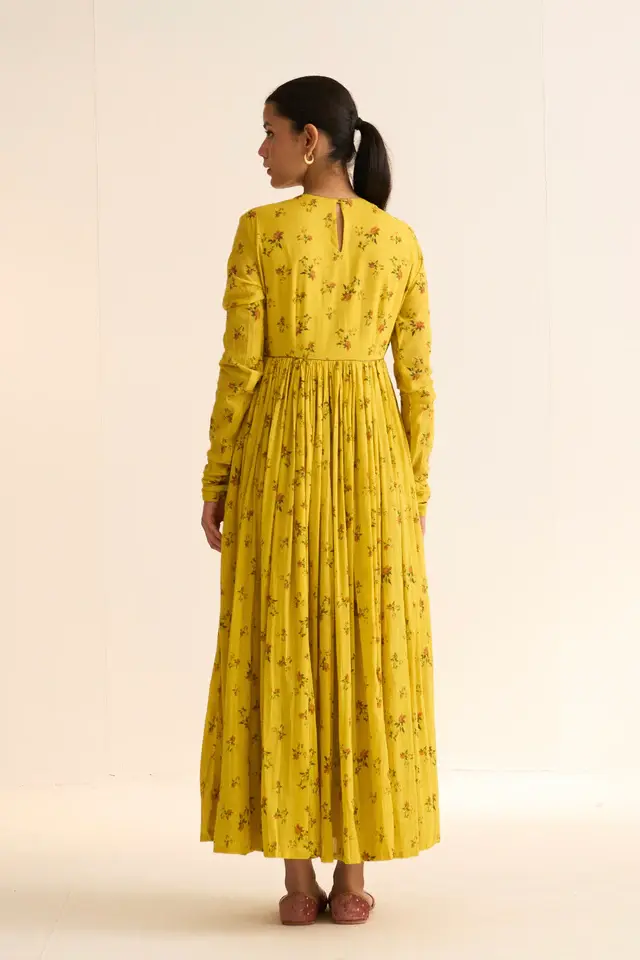 Thumbnail: Chintz Yellow Ghoomar Anarkali Set