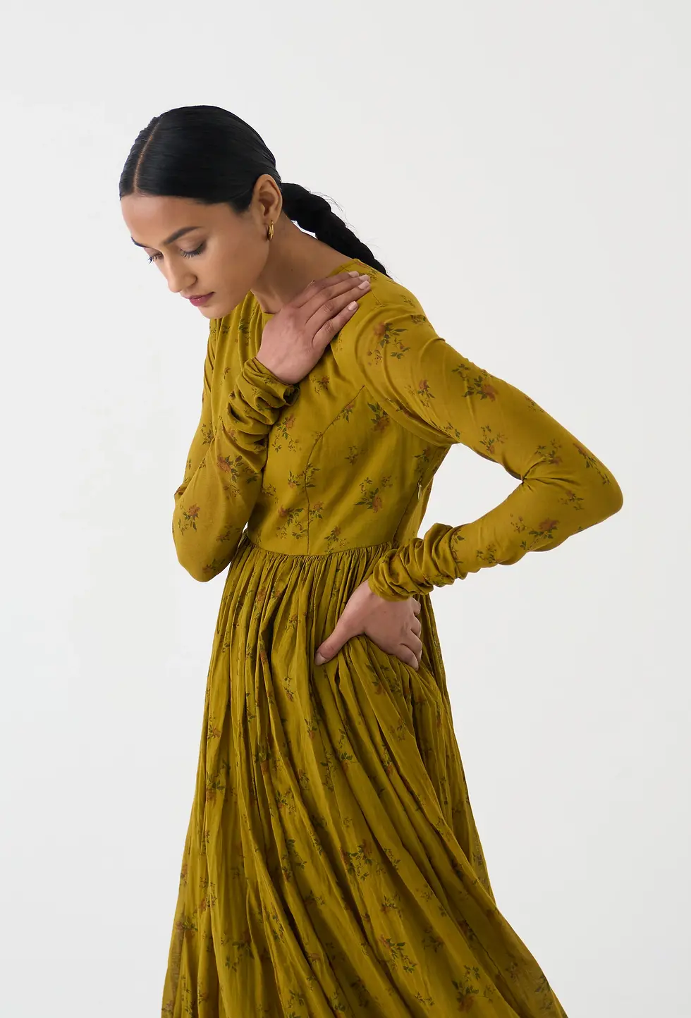Thumbnail: Chintz Anarkali - Ochre Yellow