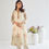 Thumbnail: Shah-Gul Hand Block Printed Chanderi Kurta Set - Ivory Pink