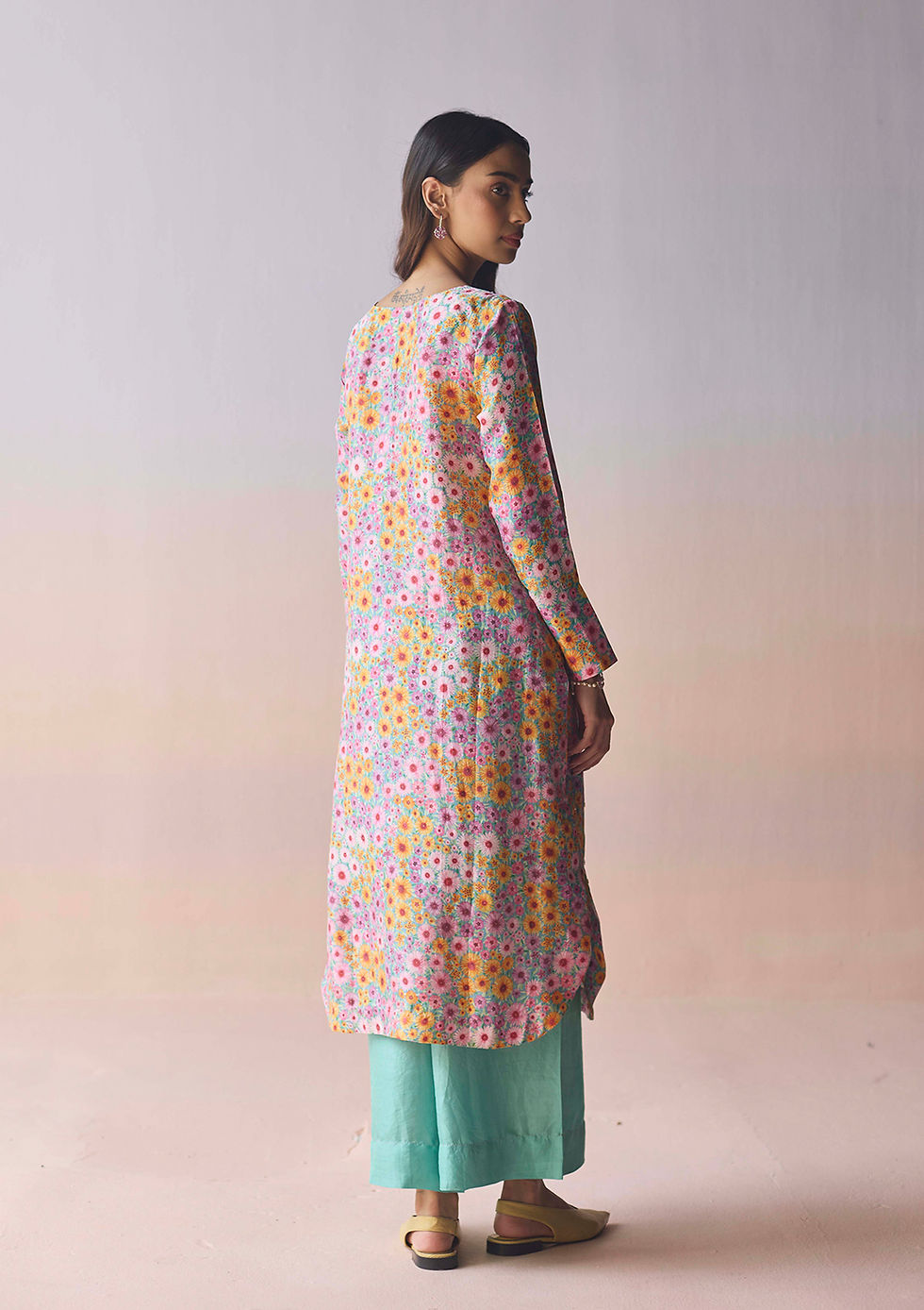 Thumbnail: Wildflower Dawn Blue Kurta Set