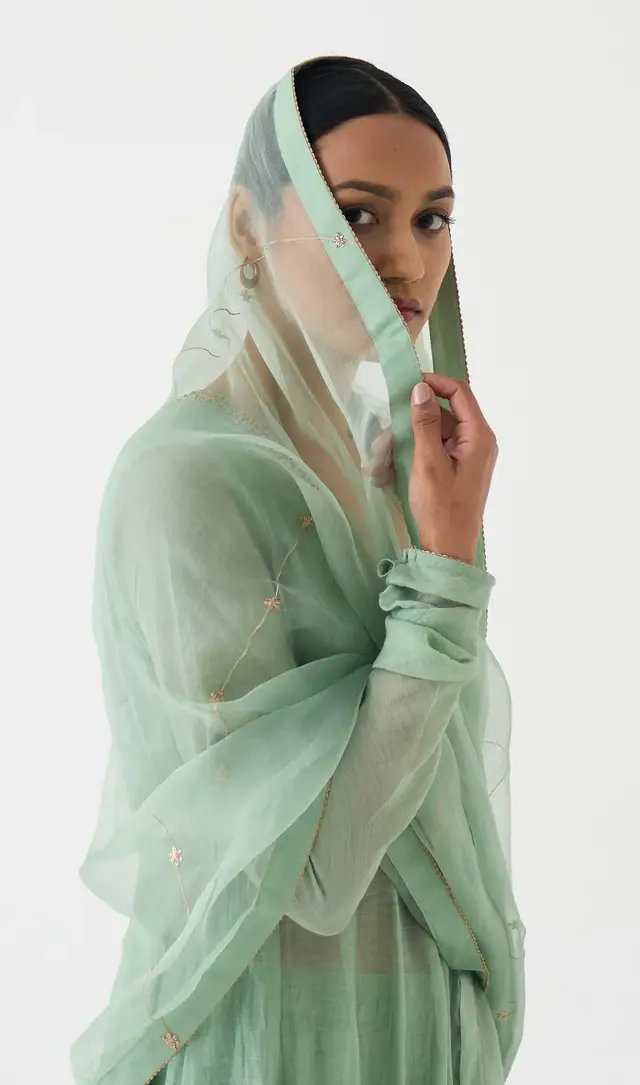 Thumbnail: Vara Ghoomar Anarkali Set - Mint