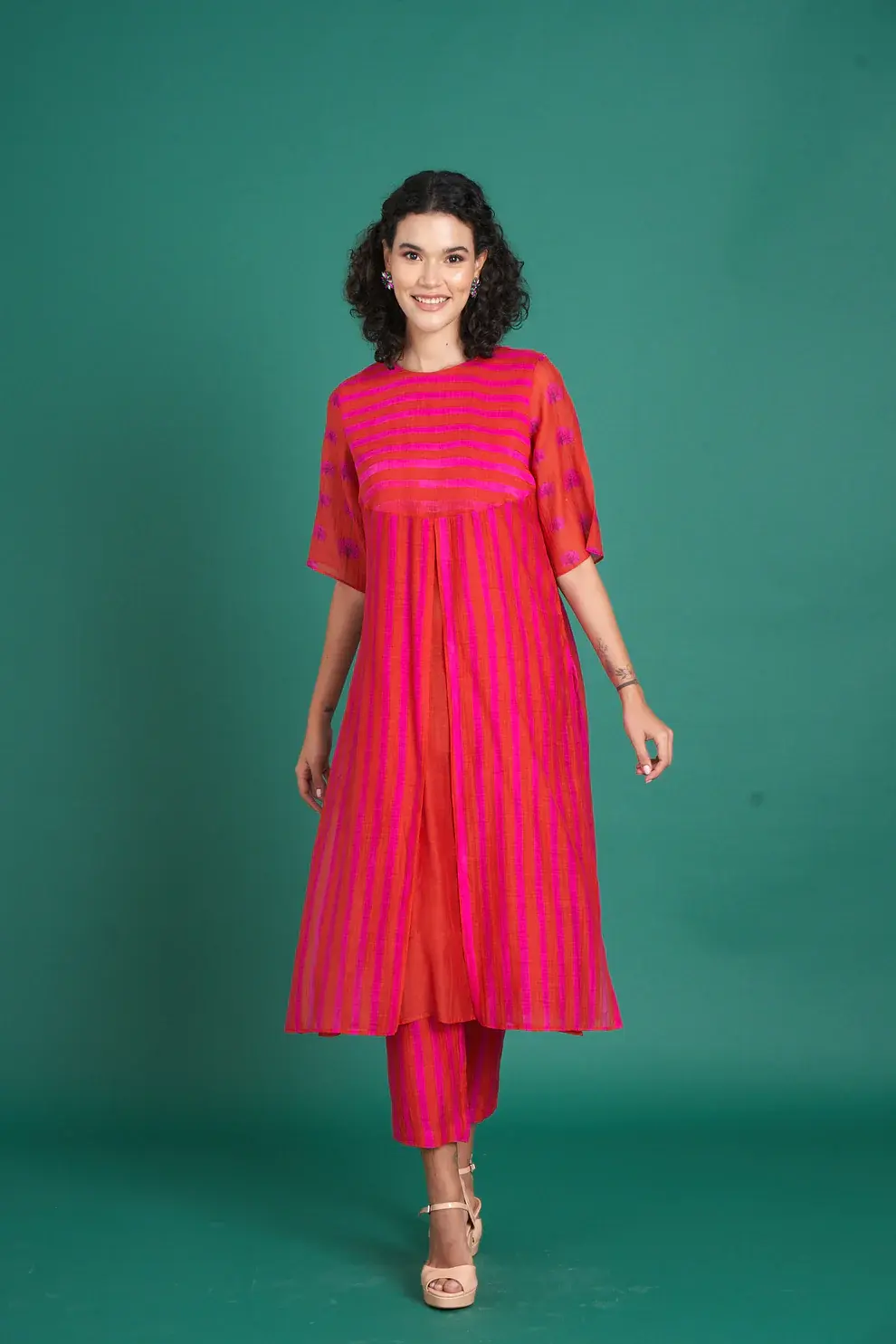 Abeer red kurta set
