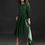 Thumbnail: Pintucks Mulberry Silk Dress - Moss Green