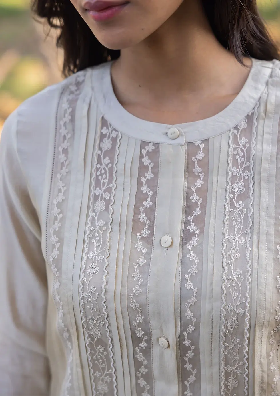 Thumbnail: Whispering Ivy Beige Kurta Set