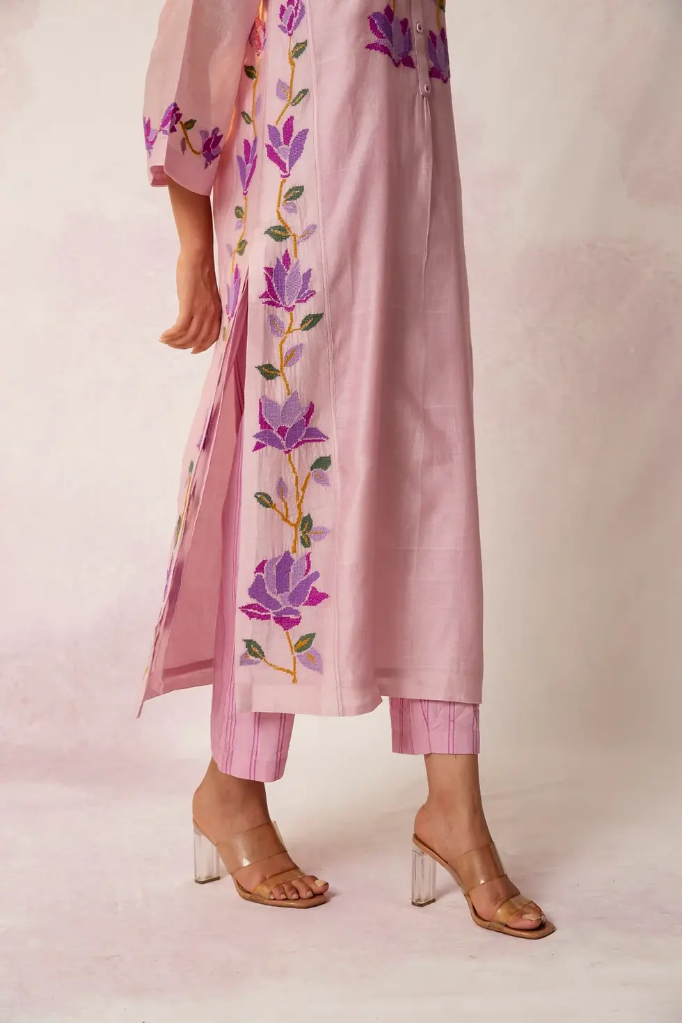 Thumbnail: Bahaar Lilac Floral Kali Kurta Set