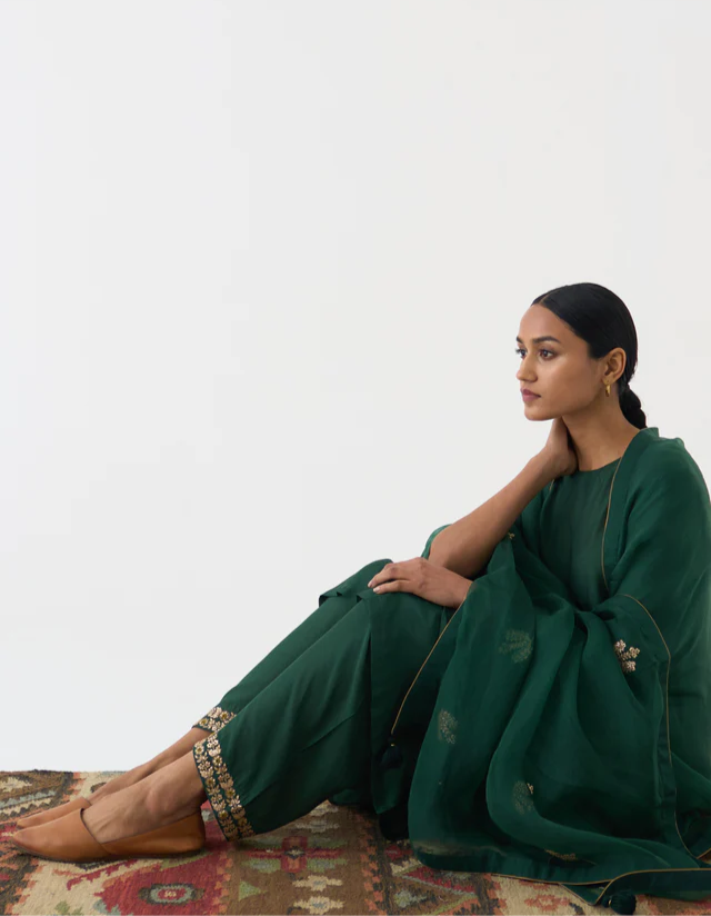 Thumbnail: Mysa Kurta Set - Deep Green