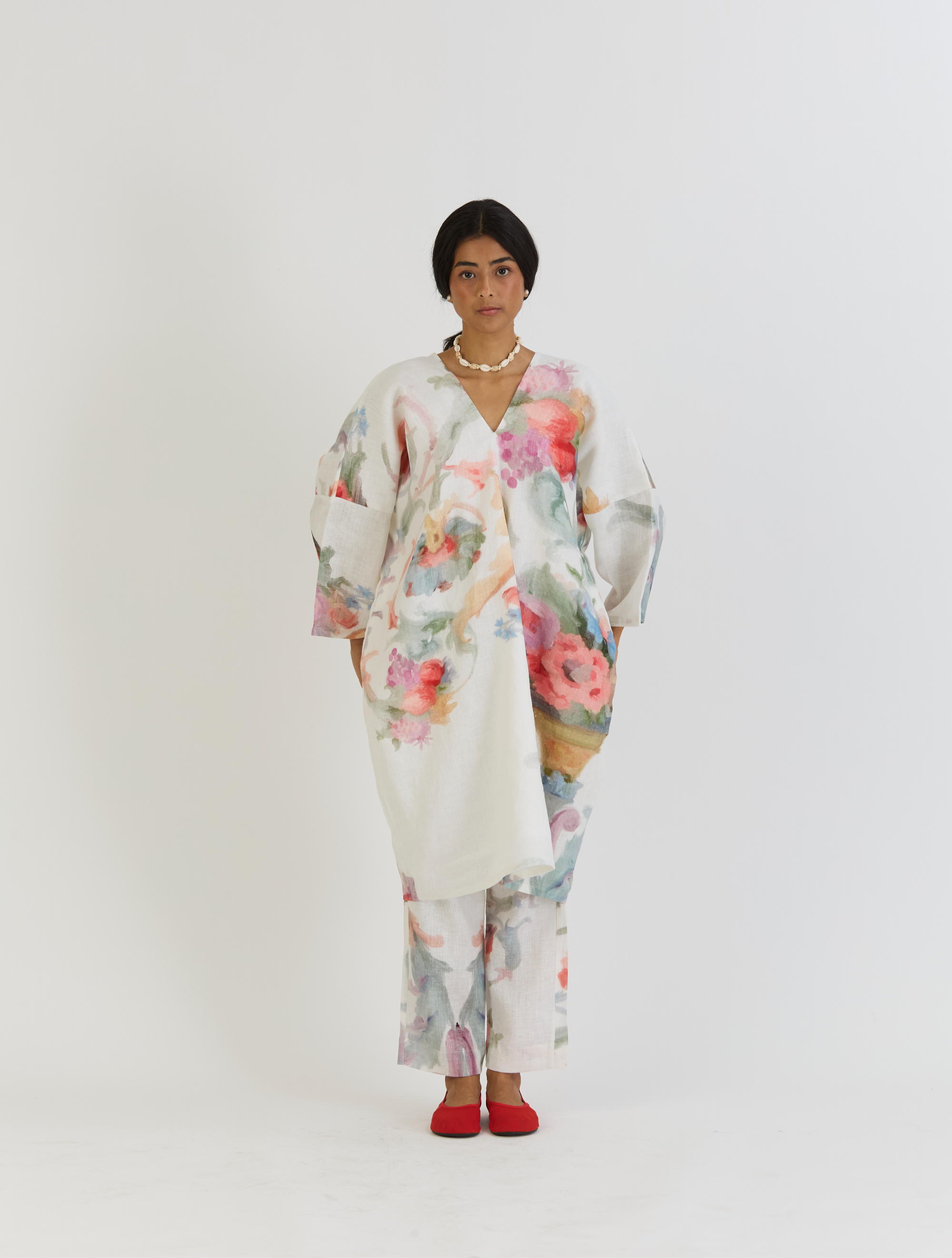 Morello Linen Kaftan Set