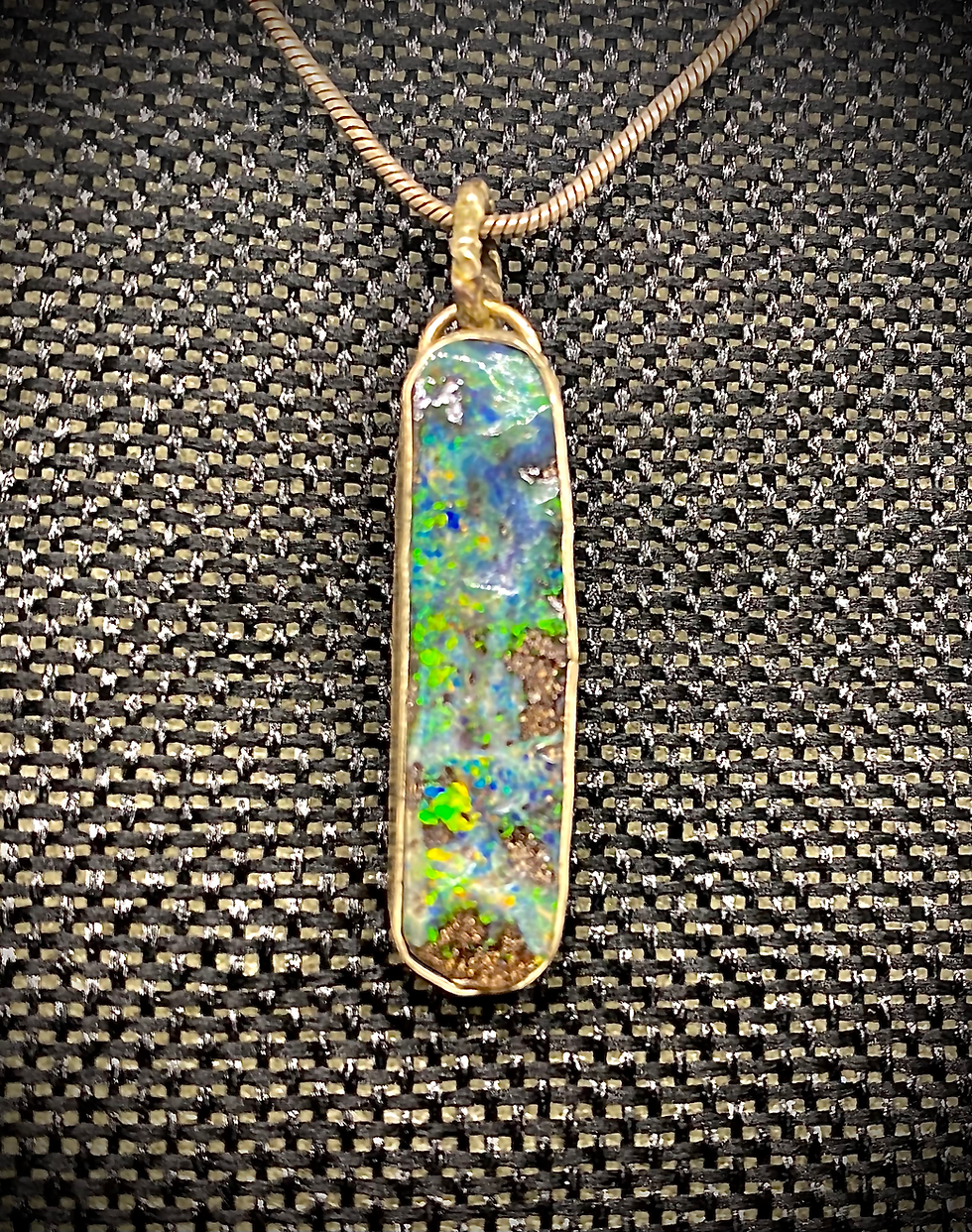 Boulder Opal Sterling Silver Pendant