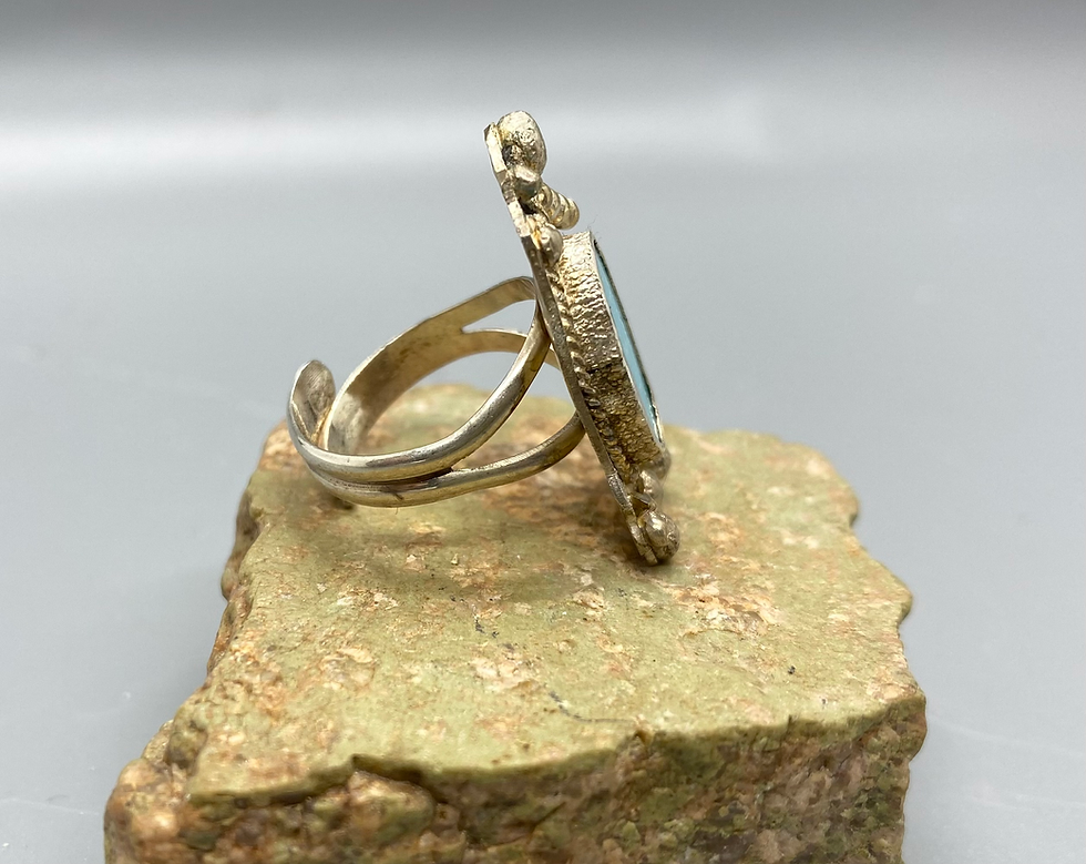 Thumbnail: Adjustable Sterling Silver Turquoise Ring