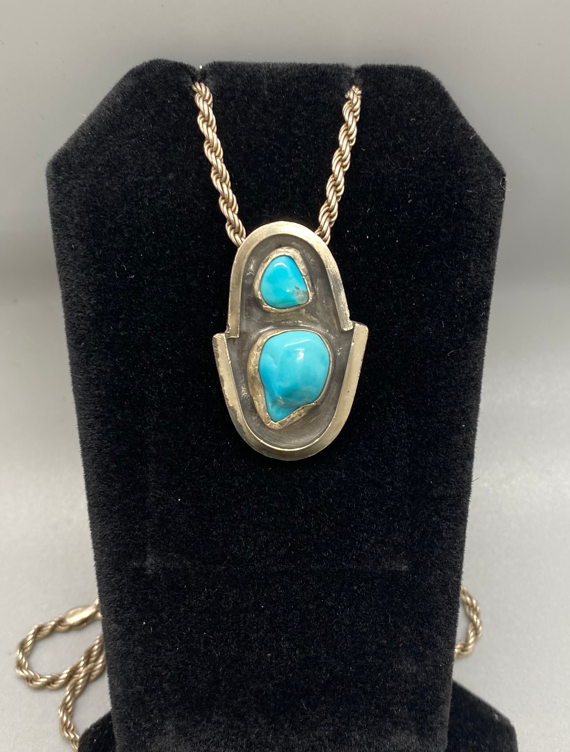 Sleeping Beauty Sterling Silver Turquoise Pendant