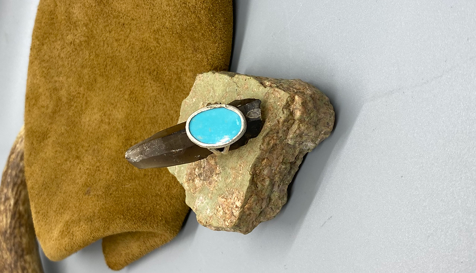 Thumbnail: Adjustable Sterling Silver Turquoise Ring