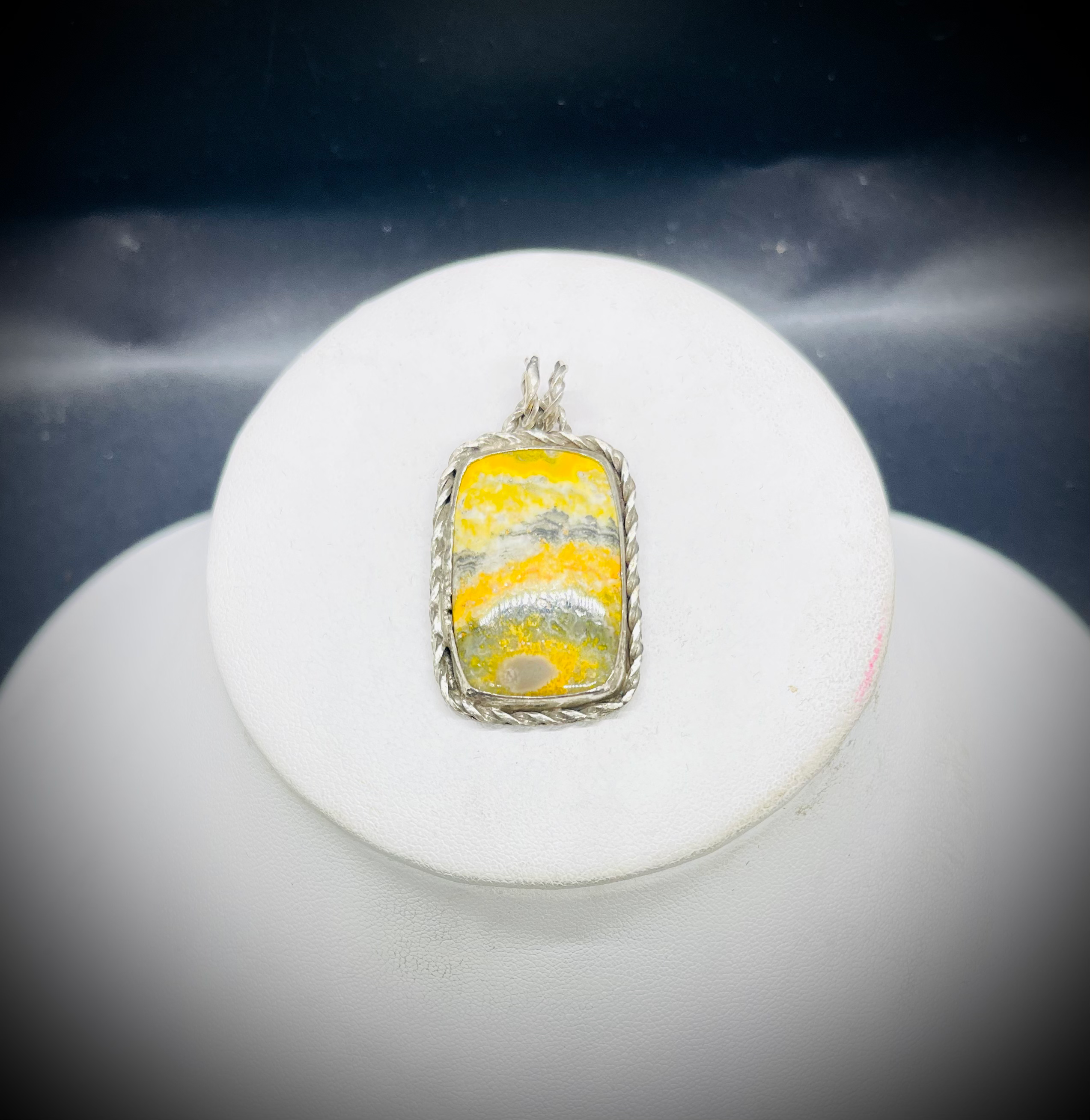Sterling Silver Pendant with Bumblebee Jasper