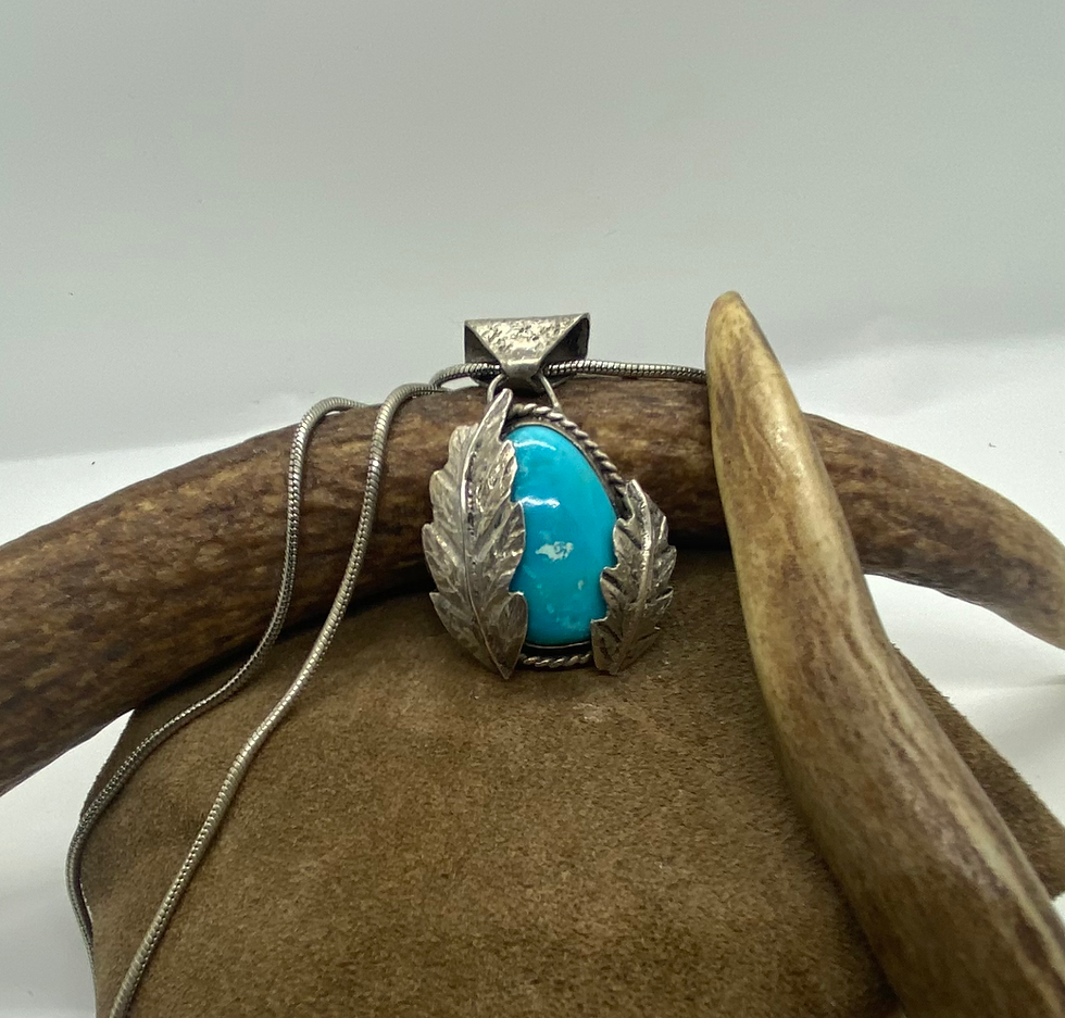 Sterling Silver Sleeping Beauty Turquoise Pendant