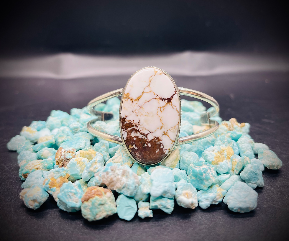 Thumbnail: Sterling Silver Cuff with Wild Horse Turquoise (Magnesite)