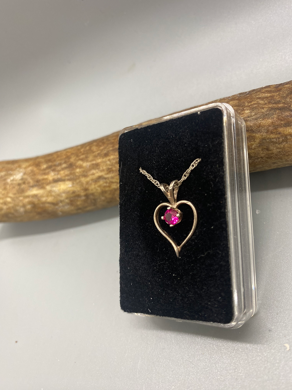 Thumbnail: Ruby Heart Sterling Silver Necklace