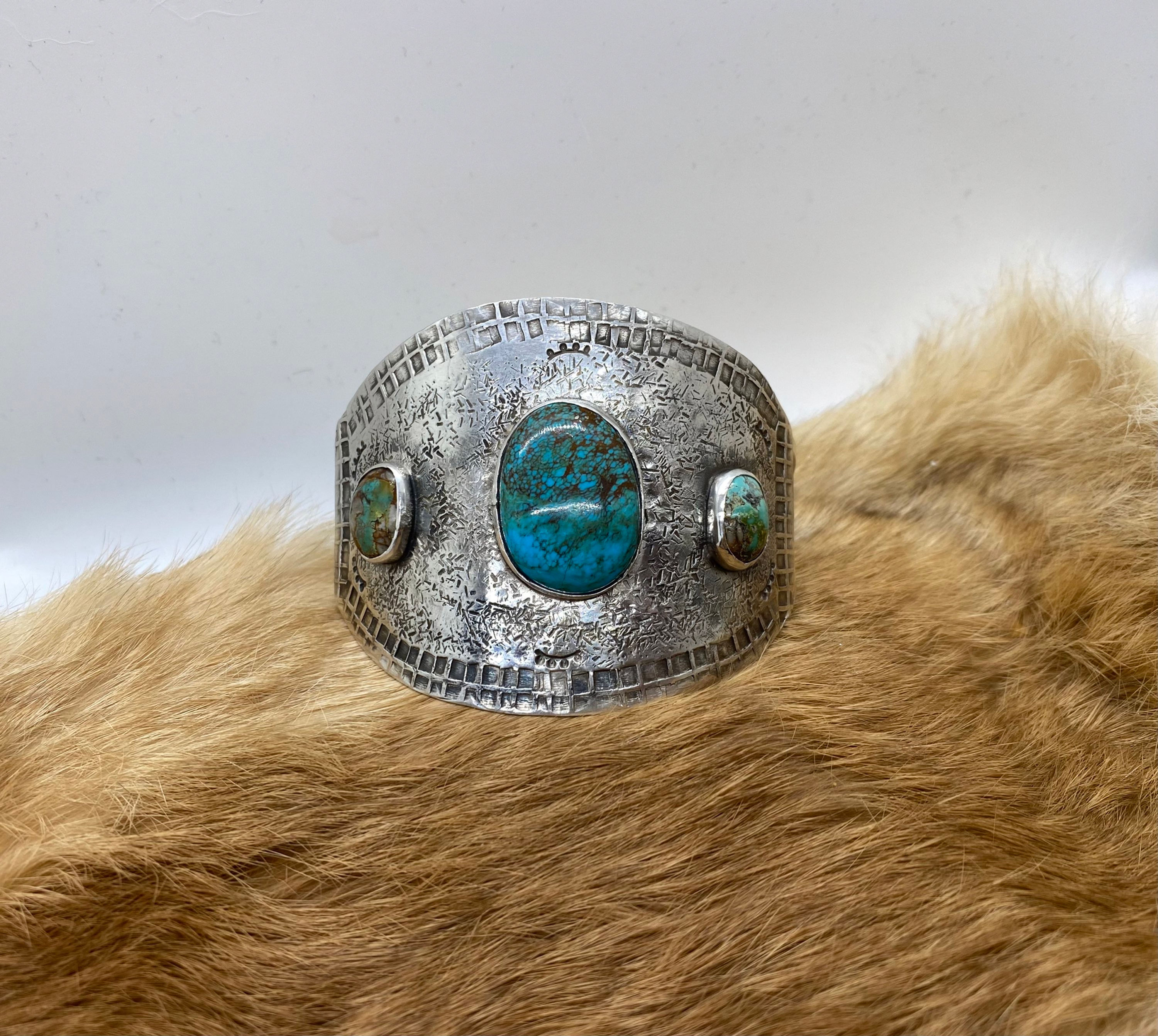Large Turquoise Sterling Silver Cuff